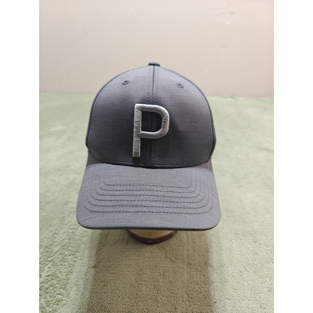 Puma Golf Hat Mens P Snapback Cap Grey Flexfit 110 Tour Exclusive Adjustable